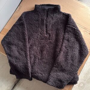 Electric & rose sherpa quarter zip black sweater fleece pullover M